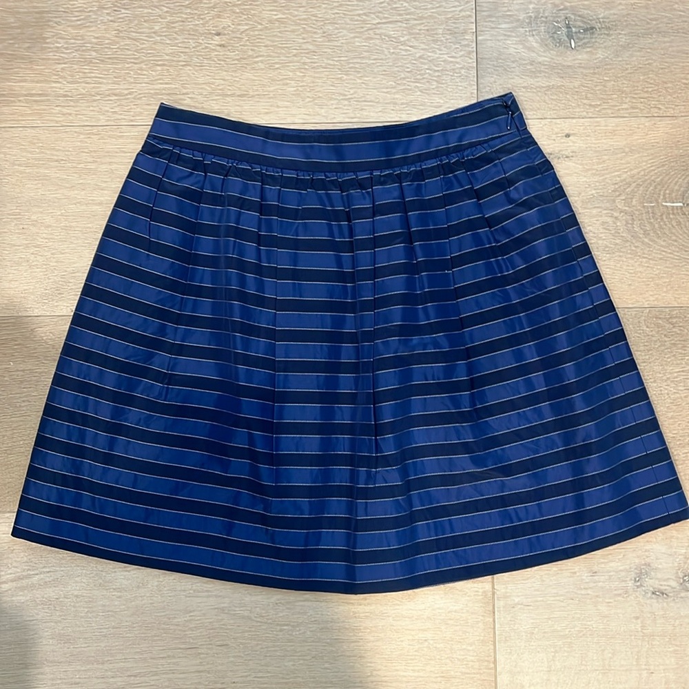 Jcrew navy blue striped skirt